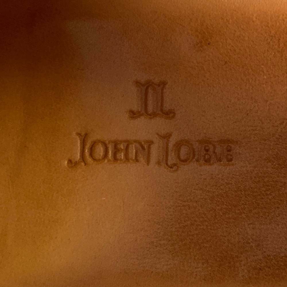JOHN LOBB Orange Perforated Leather Lace-Up Shoes - Picture 7 of 9